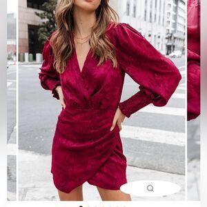 NWT VICI Define the moment floral drape mini dress wine size XS